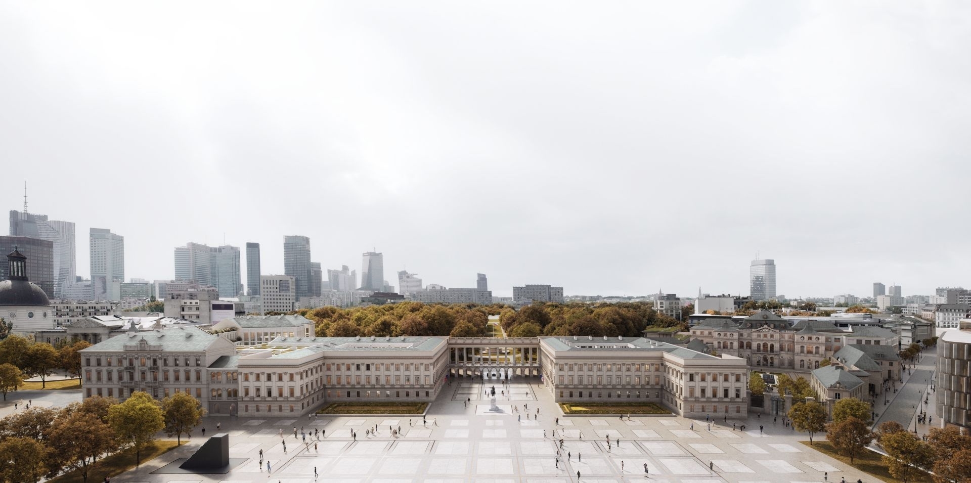1. Platz: WXCA, Rekonstruktion des Sächsischen Palais, Blick nach Südwesten auf die Sächsischen Gärten