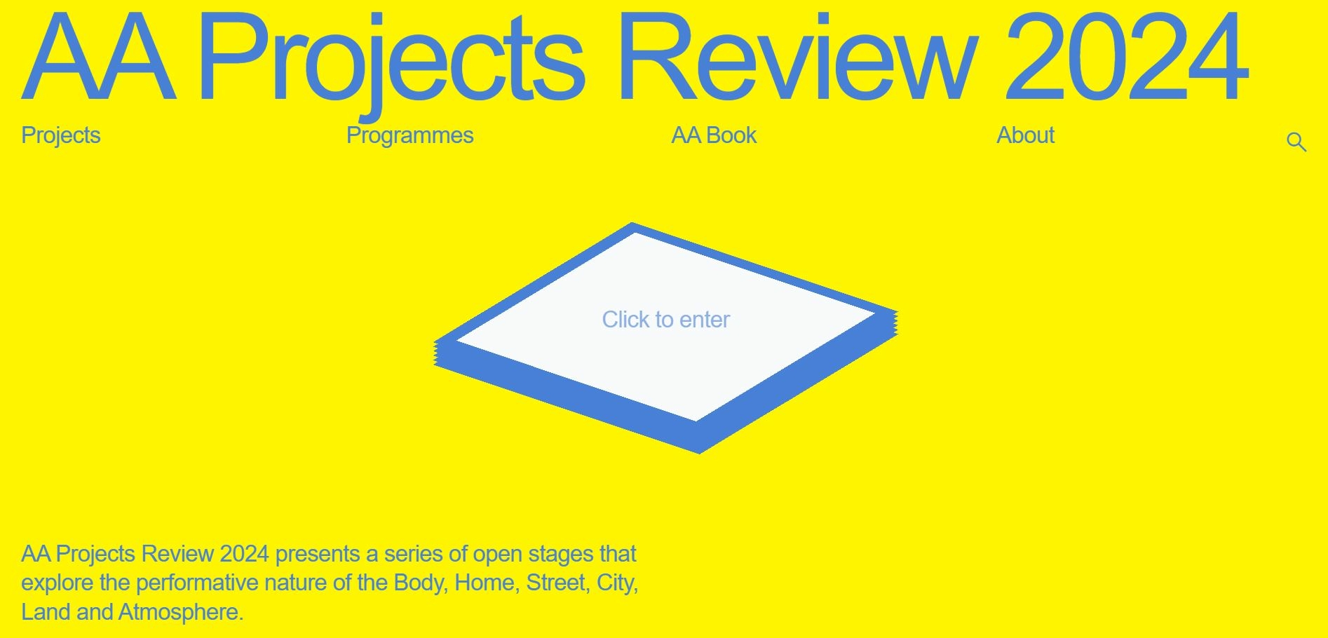 AA Projects Review 2024 - Screenshot der digitalen Ausstellung